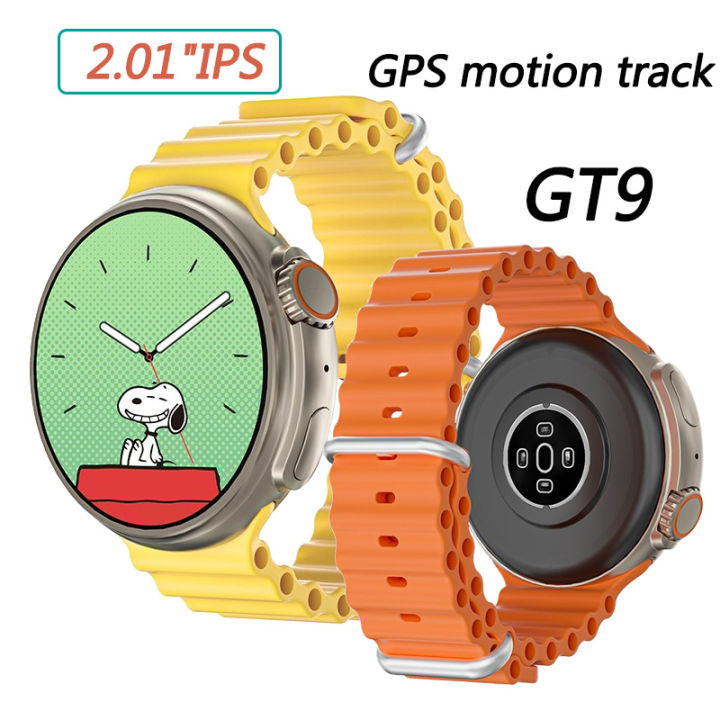 GT9 Smart Watch – Big Display & Wireless Charger, Round Screen