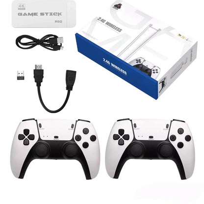 M15 Game Stick Pro 4K Console 64GB with Dual 2.4G Wireless Controllers – 20000 Games
