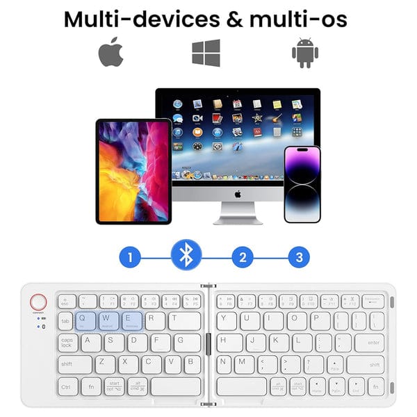 B023 Foldable Bluetooth Wireless Keyboard – Mini Portable Keyboard for Android, iOS, Windows, Mac