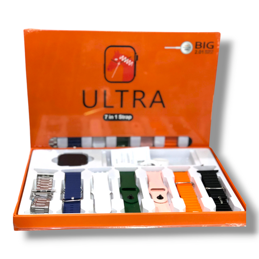 Ultra2 7+1 Smart Watch with 7 Straps & Chain Strap